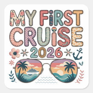 my first cruise 2026, cruise gift, cruise vacation square sticker