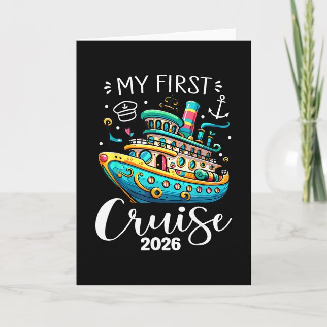 My First Cruise 2026 Cute Family Vacation Cruising Card (Front)