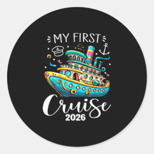 My First Cruise 2026 Cute Family Vacation Cruising Classic Round Sticker