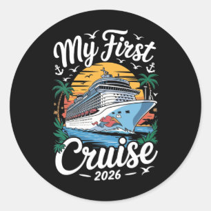 My First Cruise 2026 Family Vacation Trip Ship Mat Classic Round Sticker