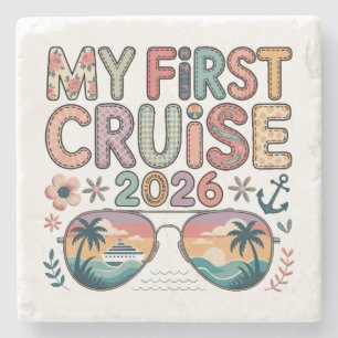 My First Cruise 2026, First Cruise Vacation Gift Stone Coaster