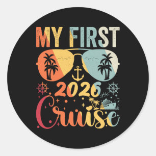 My First Cruise 2026 Vacation Matching Family Crui Classic Round Sticker