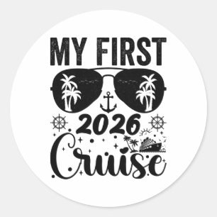 My First Cruise 2026 Vacation Matching Family Crui Classic Round Sticker