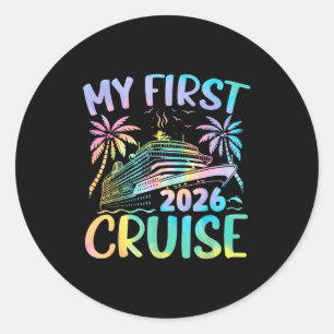 My First Cruise 2026 Vacation Tie Dye Family Cruis Classic Round Sticker