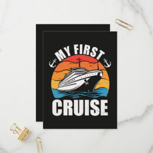 My First Cruise  Funny Family Vacation Cruise ship Invitation Postcard