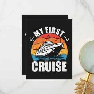 My First Cruise  Funny Family Vacation Cruise ship Thank You Card
