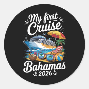 My First Cruise Hamas 2026 Vacation Trip Matching  Classic Round Sticker
