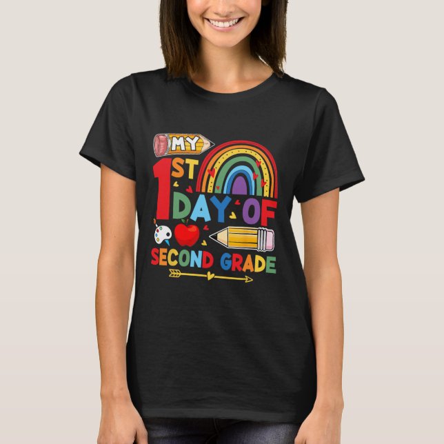 My First Day Of 2nd Grade Second Grade Rainbow  T-Shirt (Front)