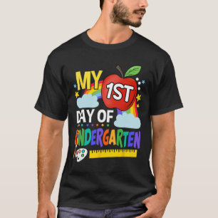 My First Day Of Kindergarten Fun Colourful Rainbow T-Shirt
