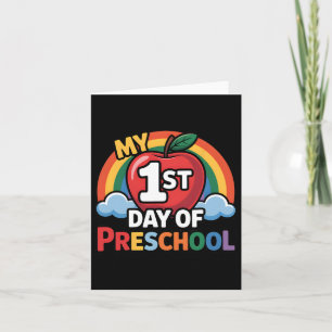 My First Day Of Preschool Rainbow Apple Back To Sc Card