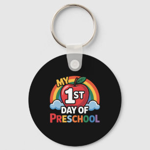 My First Day Of Preschool Rainbow Apple Back To Sc Key Ring