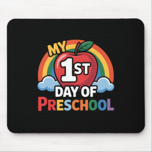 My First Day Of Preschool Rainbow Apple Back To Sc Mouse Pad