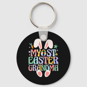 My First Easter As A Grandma Funny Easter Bunny Ne Key Ring
