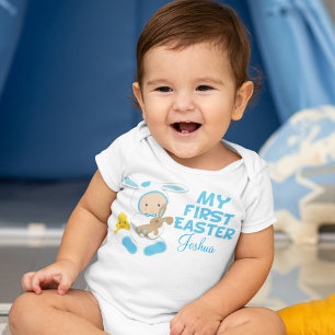 My First Easter Baby Boy Blue Bodysuit