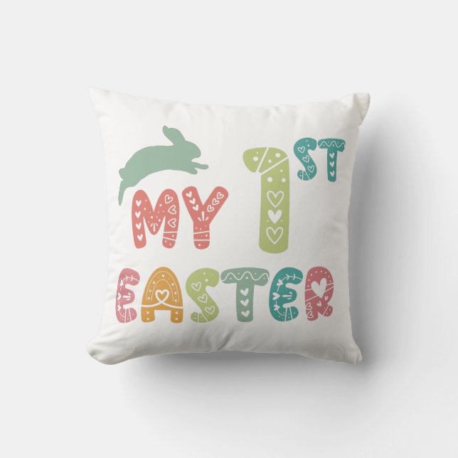 My First Easter | Baby's 1st Easter Cute Bunny Cushion (Front)