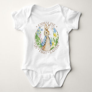 My First Easter Boy Blue Peter the Rabbit Name  Baby Bodysuit