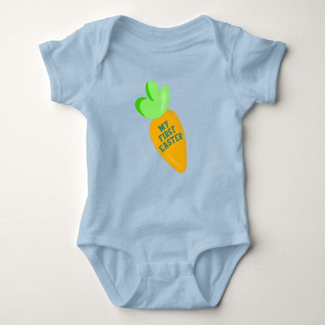 My First Easter Boy's Blue Baby Bodysuit (Front)