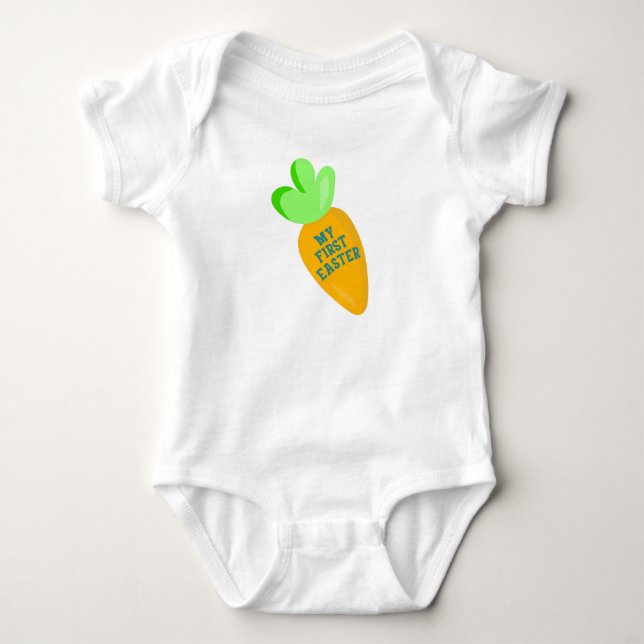 My First Easter Boy's White Baby Bodysuit (Front)
