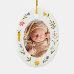 My First Easter cute photo custom Ornament