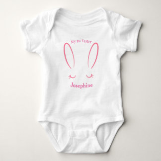 My First Easter Cute Pink Bunny Girl Baby Bodysuit