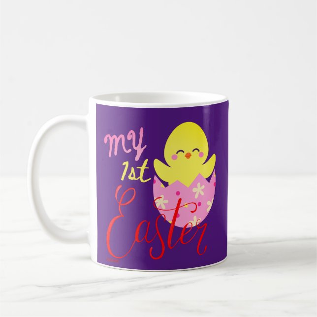 MY FIRST EASTER funny easter egg chick gift        Coffee Mug (Left)