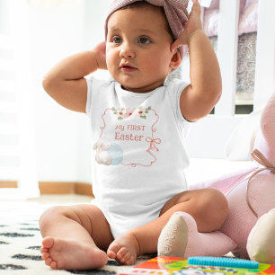 My First Easter Pink Baby Girl Baby Bodysuit