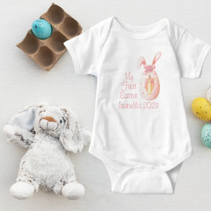 My First Easter Religious Jesus Bunny Girl Egg  Baby Bodysuit