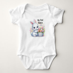 My First Easter with Easter Bunny and Basket Baby Bodysuit