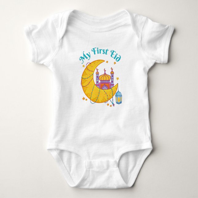 My First Eid Muslim Baby Eid El Fitr  Bodysuit (Front)