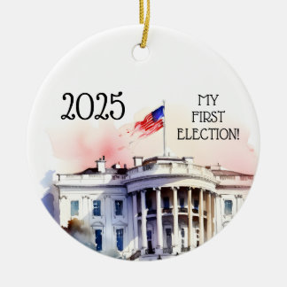 My First Election, I voted Ceramic Ornament