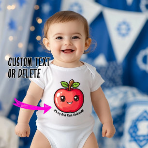  🍎 My first Ever Rosh Hashanah with custom text Baby Bodysuit