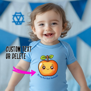  🍎 My first Ever Rosh Hashanah with custom text Baby Bodysuit