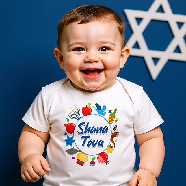 🍯 🍎🐟My first Ever Rosh Hashanah with Shana Tova Baby Bodysuit (🍯 🍎🐟My first Ever Rosh Hashanah with Shana Tova Baby Bodysuit)