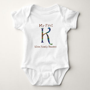 My First Family Reunion Colourful Letter K Monogra Baby Bodysuit