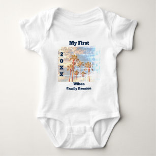 My First Family Reunion Faded Photo Vintage Island Baby Bodysuit