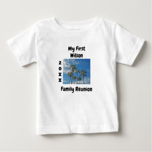 My First Family Reunion Palm Tree Beach Keepsake Baby T-Shirt