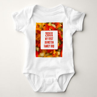 My First Family Reunion Summer Food Photo BBQ Baby Bodysuit