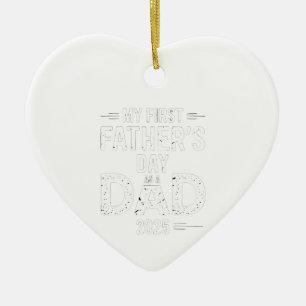 My First Father's Day As A Dad 2025 Ceramic Ornament