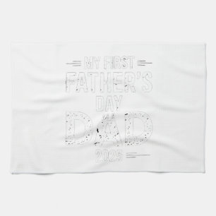 My First Father's Day As A Dad 2025 Tea Towel