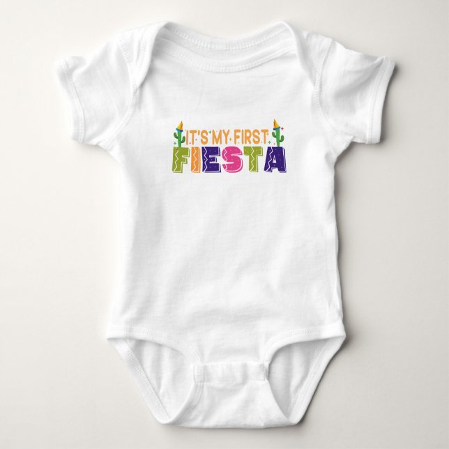 My First Fiesta Matching 1st birthday Fiesta Party Baby Bodysuit (Front)