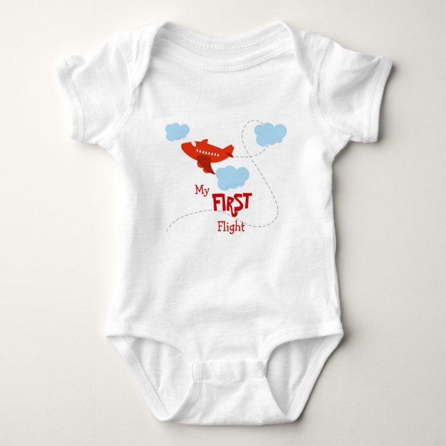 My First Flight Baby Bodysuit (Front)