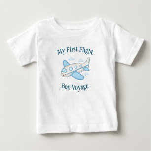 My First Flight Summer Vacation Cute Aeroplane Baby T-Shirt
