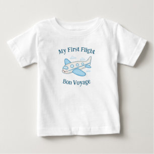 My First Flight Summer Vacation Cute Airplane Baby T-Shirt