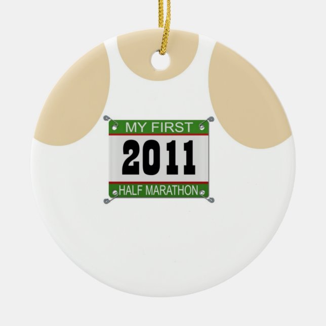 My First Half Marathon - 2011 Ceramic Ornament (Front)