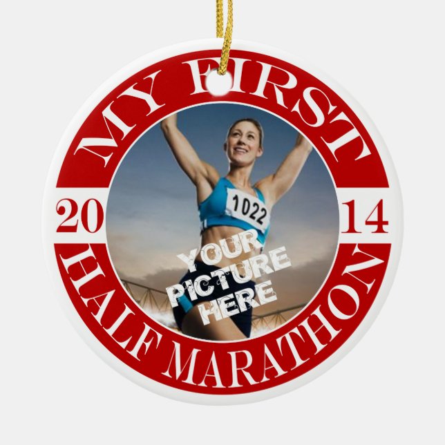 My First Half Marathon Photo Ornament - 2014 (Front)