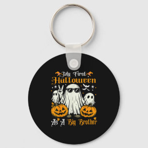 My First Halloween As A Big Brother Pumpkin Ghost  Key Ring