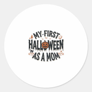 My First Halloween as a Mum Vintage Halloween Desi Classic Round Sticker