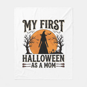 My First Halloween as a Mum Vintage Halloween Desi Fleece Blanket