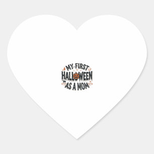 My First Halloween as a Mum Vintage Halloween Desi Heart Sticker