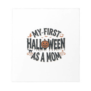 My First Halloween as a Mum Vintage Halloween Desi Notepad